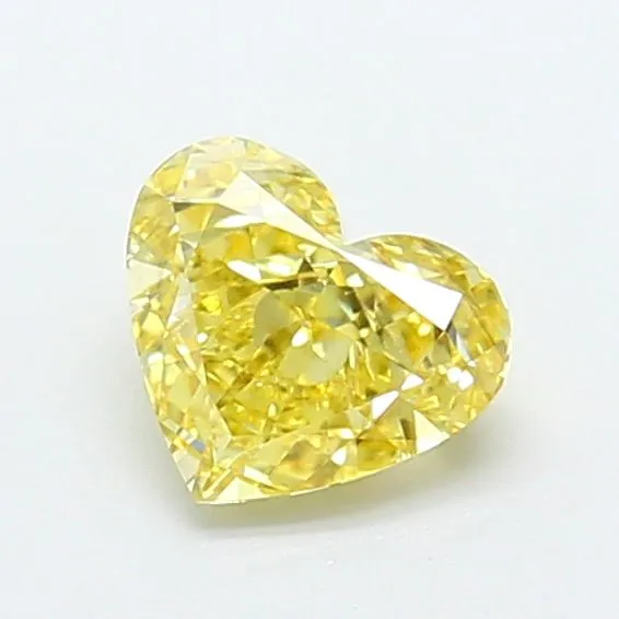 0.94ct HEART Fancy Intense Yellow VVS2 Coloured Lab diamond