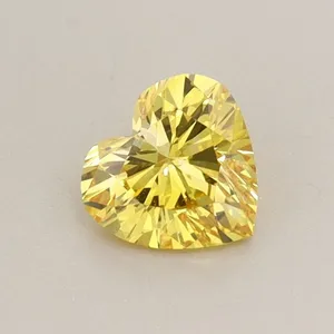 0.39ct PRINCESS Fancy Vivid Yellow VVS2 Coloured Lab diamond