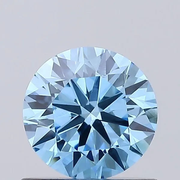 0.71ct ROUND Fancy Vivid Blue VS1 Coloured Lab diamond