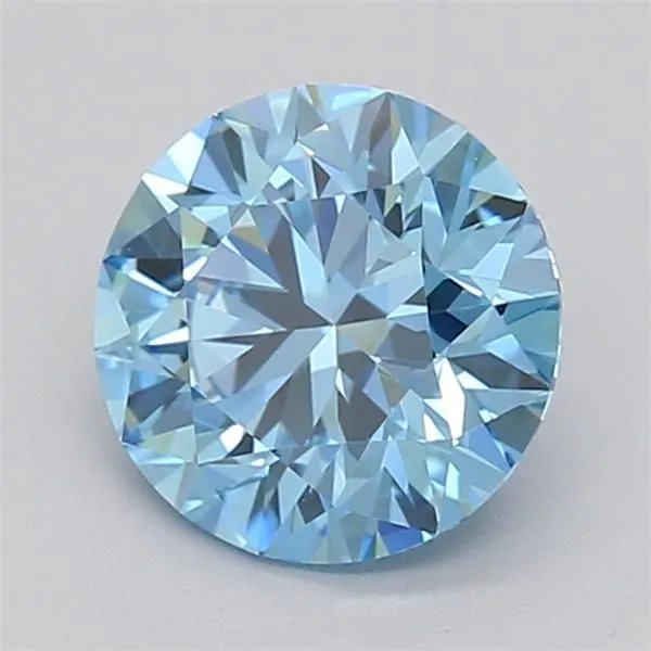 0.70ct ROUND Fancy Vivid Blue VVS2 Coloured Lab diamond