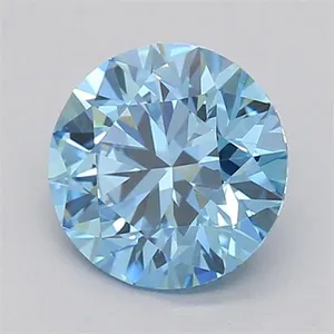 0.7ct ROUND Fancy Vivid Blue VVS2 Coloured Lab diamond