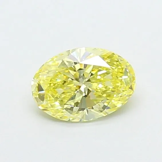 0.58ct OVAL Fancy Intense Yellow SI1 Coloured Lab diamond