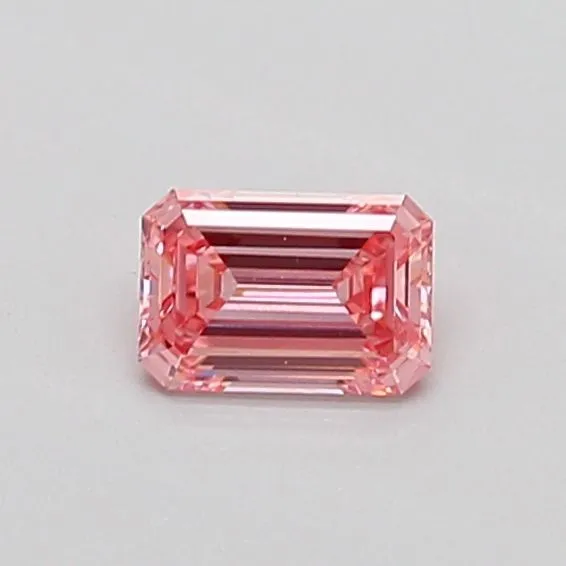 0.30ct EMERALD Fancy Vivid Pink VS1 Coloured Lab diamond