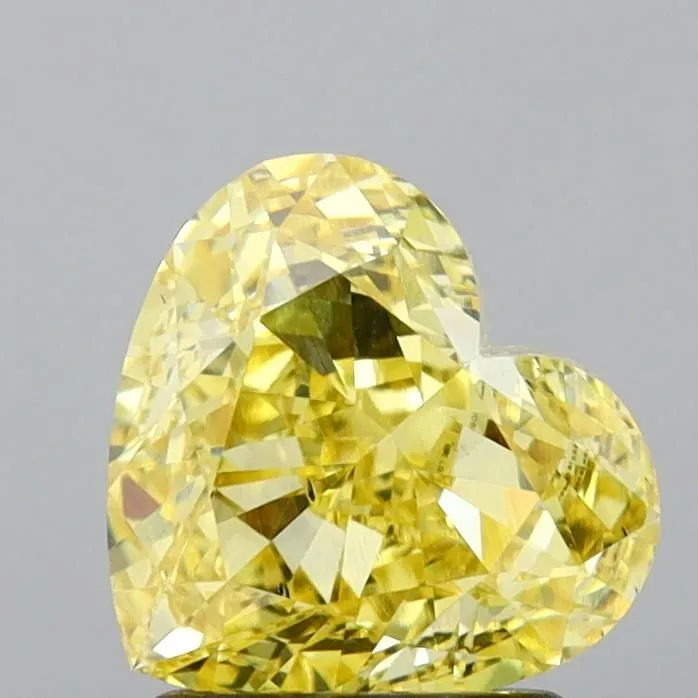 1.75ct HEART Fancy Intense Yellow VS2 Coloured Lab diamond