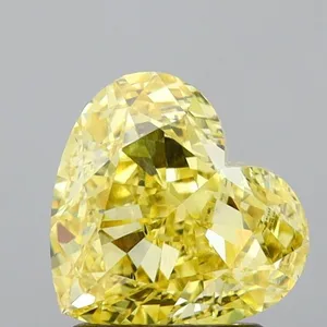 1.75ct HEART Fancy Intense Yellow VS2 Coloured Lab diamond