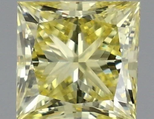 0.75ct PRINCESS Fancy Intense Yellow VVS2 Coloured Lab diamond