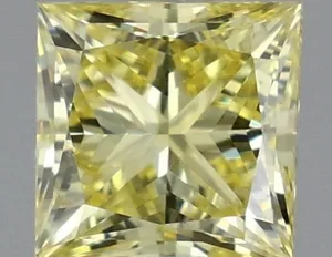 0.75ct PRINCESS Fancy Intense Yellow VVS2 Coloured Lab diamond