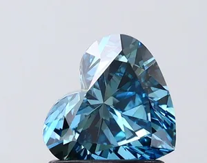 1.11ct HEART Fancy Vivid Blue SI1 Coloured Lab diamond