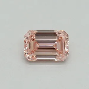 0.33ct EMERALD Fancy Intense Pink SI1 Coloured Lab diamond