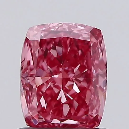 0.59ct CUSHION Fancy Vivid Pink VS1 Coloured Lab diamond