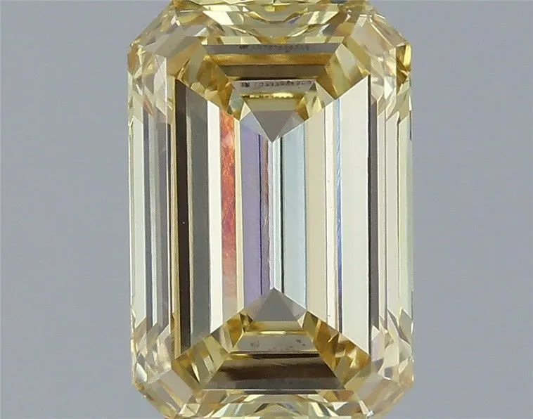 1.40ct EMERALD Fancy Intense Yellow VVS2 Coloured Lab diamond