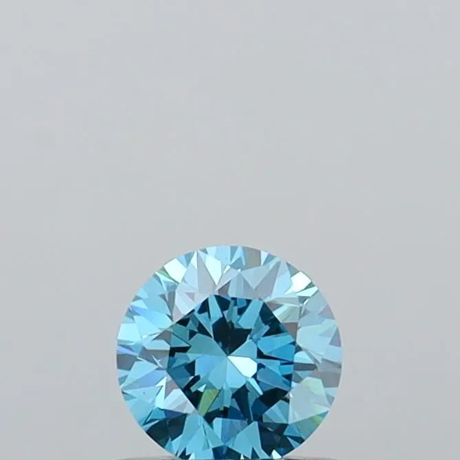 0.58ct ROUND Fancy Vivid Blue VS1 Coloured Lab diamond