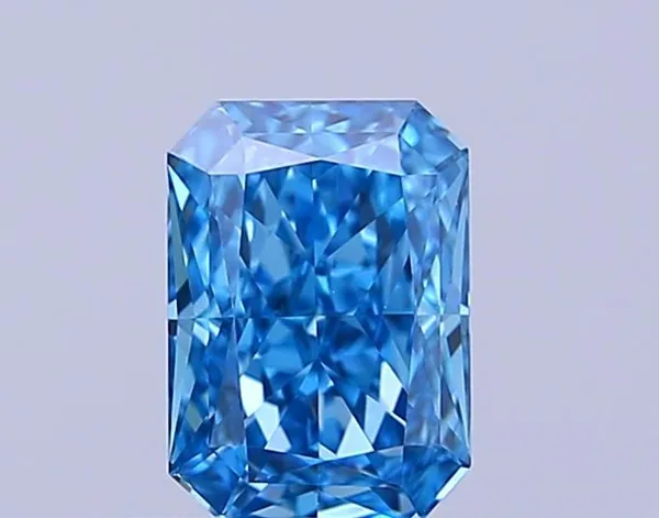 0.6ct RADIANT Fancy Vivid Blue VVS2 Coloured Lab diamond