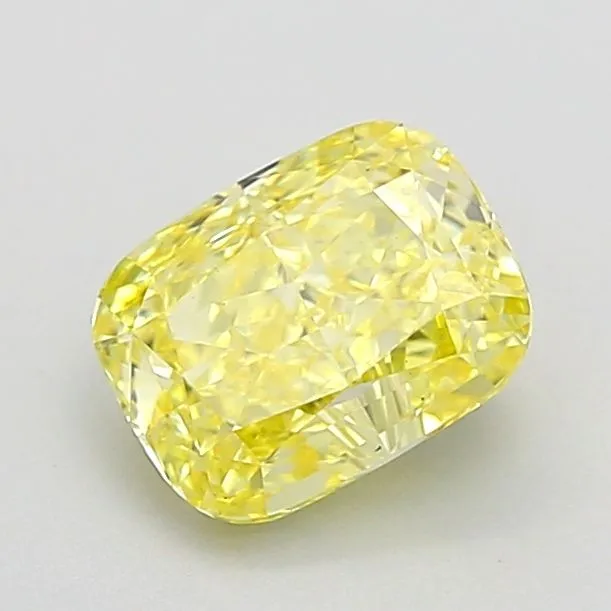 1.22ct CUSHION Fancy Intense Yellow VS1 Coloured Lab diamond