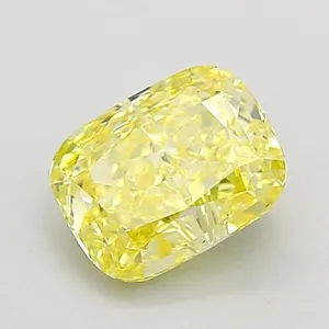 1.22ct CUSHION Fancy Intense Yellow VS1 Coloured Lab diamond