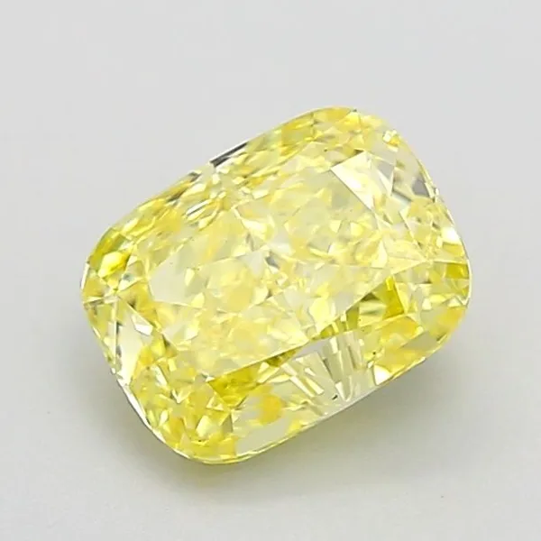 1.22ct CUSHION Fancy Intense Yellow VS1 Coloured Lab diamond