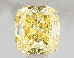 1.01ct CUSHION Fancy Vivid Yellow VS2 Coloured Lab diamond