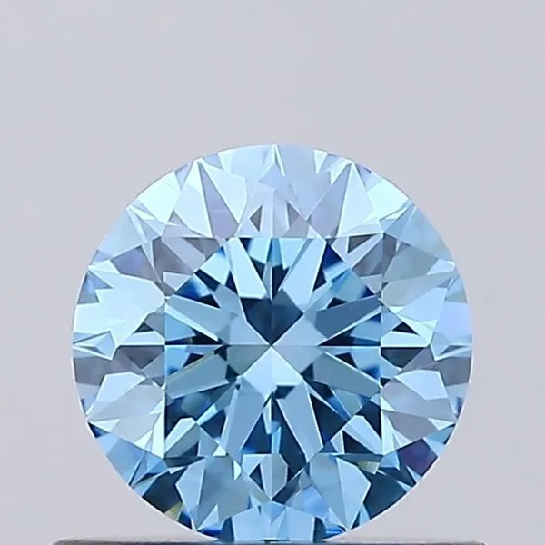 0.61ct ROUND Fancy Vivid Blue VVS2 Coloured Lab diamond