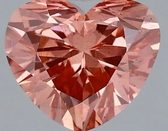 0.85ct HEART Fancy Vivid Pink SI2 Coloured Lab diamond