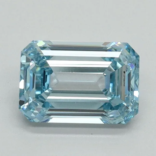1.15ct EMERALD Fancy Intense Blue VVS2 Coloured Lab diamond
