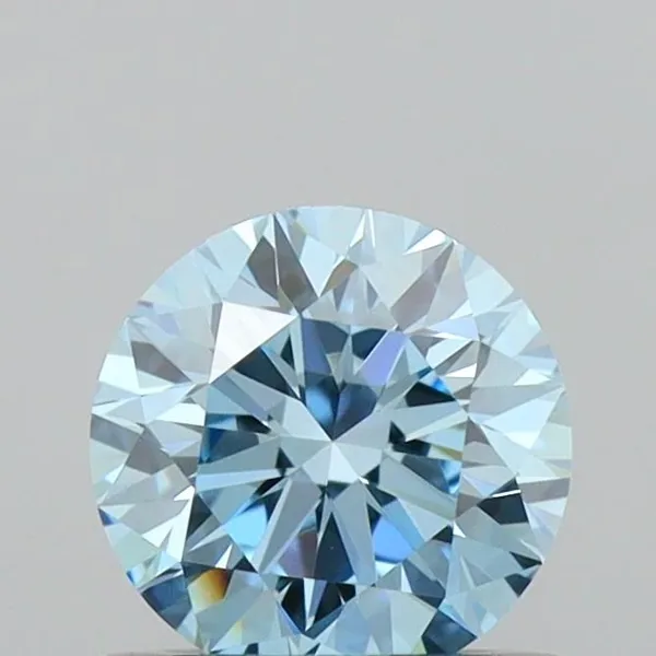 0.56ct ROUND Fancy Vivid Blue VVS2 Coloured Lab diamond