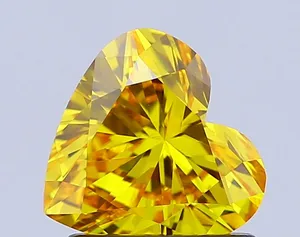 1.06ct HEART Fancy Vivid Yellow VS1 Coloured Lab diamond