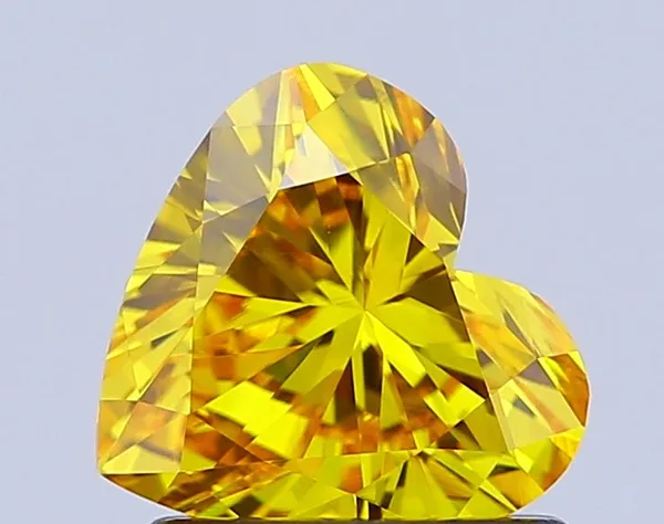 1.06ct HEART Fancy Vivid Yellow VS1 Coloured Lab diamond