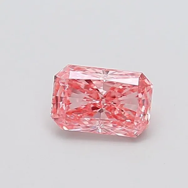 0.89ct RADIANT Fancy Vivid Pink VS1 Coloured Lab diamond
