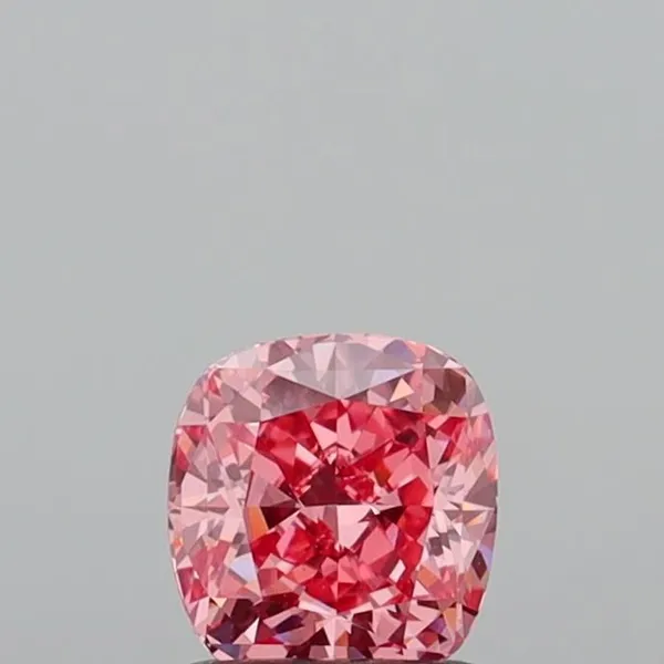 0.95ct CUSHION Fancy Vivid Pink VVS2 Coloured Lab diamond
