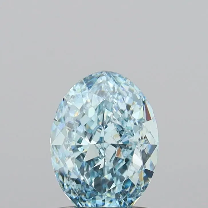 1.00ct OVAL Fancy Vivid Greenish Blue VS1 Coloured Lab diamond