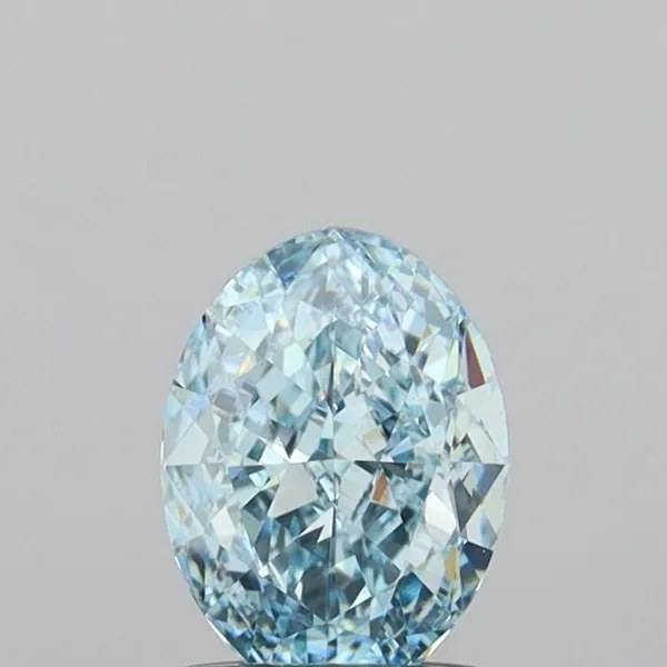 1ct OVAL Fancy Vivid Greenish Blue VS1 Coloured Lab diamond