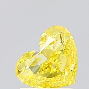 1.01ct HEART Fancy Vivid Yellow VVS2 Coloured Lab diamond