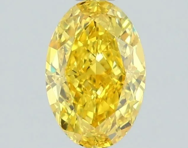 1.16ct OVAL Fancy Vivid Yellow VS1 Coloured Lab diamond