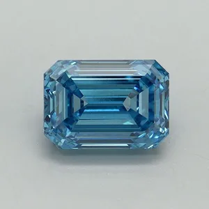 1.11ct EMERALD Fancy Vivid Blue VS1 Coloured Lab diamond