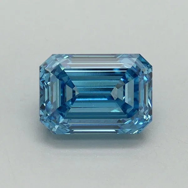 1.11ct EMERALD Fancy Vivid Blue VS1 Coloured Lab diamond