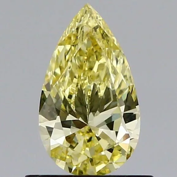 0.64ct PEAR Fancy Intense Yellow VVS2 Coloured Lab diamond