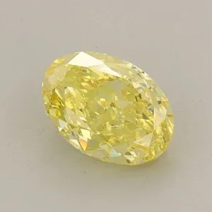 0.71ct OVAL Fancy Vivid Yellow VS1 Coloured Lab diamond