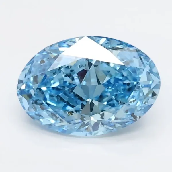 1.04ct OVAL Fancy Vivid Blue I1 Coloured Lab diamond