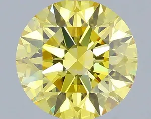0.64ct ROUND Fancy Vivid Yellow VVS1 Coloured Lab diamond