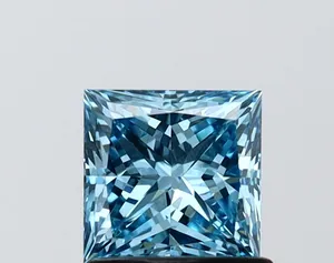 1.05ct PRINCESS Fancy Vivid Blue VS1 Coloured Lab diamond