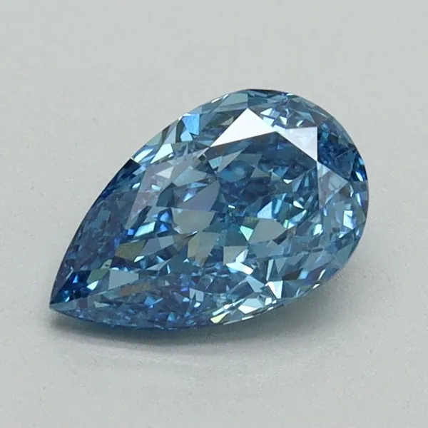0.74ct PEAR Fancy Vivid Blue VS2 Coloured Lab diamond