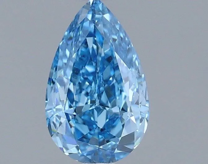 0.95ct PEAR Fancy Vivid Blue VVS2 Coloured Lab diamond