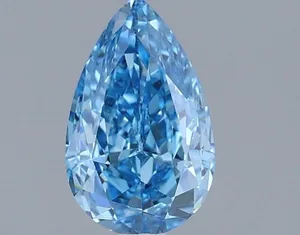 0.95ct PEAR Fancy Vivid Blue VVS2 Coloured Lab diamond
