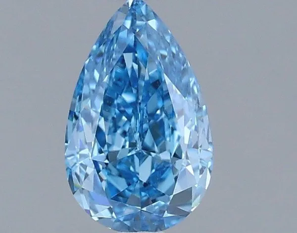 0.95ct PEAR Fancy Vivid Blue VVS2 Coloured Lab diamond