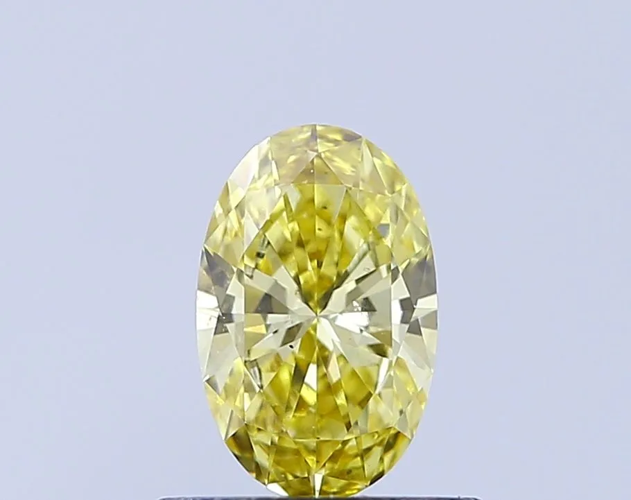 0.50ct OVAL Fancy Vivid Yellow VS2 Coloured Lab diamond