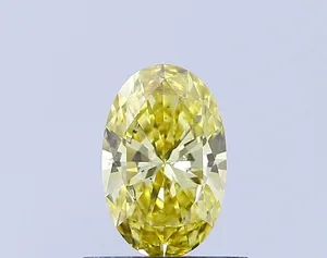 0.5ct OVAL Fancy Vivid Yellow VS2 Coloured Lab diamond
