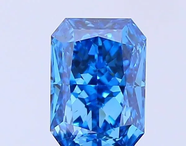 0.77ct RADIANT Fancy Vivid Blue VS2 Coloured Lab diamond