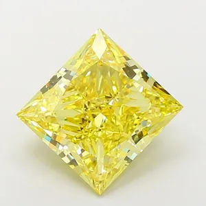 8.04ct PRINCESS Fancy Intense Yellow VS2 Coloured Lab diamond