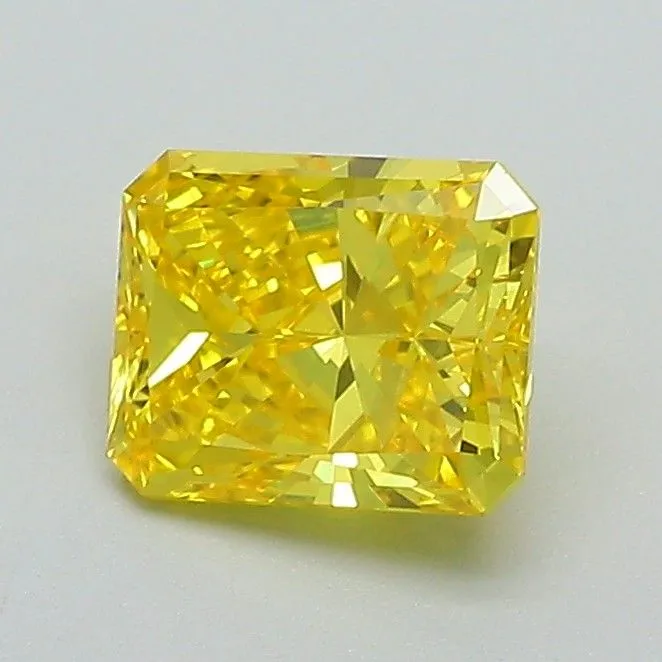 0.92ct RADIANT Fancy Vivid Yellow VVS2 Coloured Lab diamond