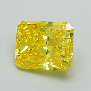 0.92ct RADIANT Fancy Vivid Yellow VVS2 Coloured Lab diamond